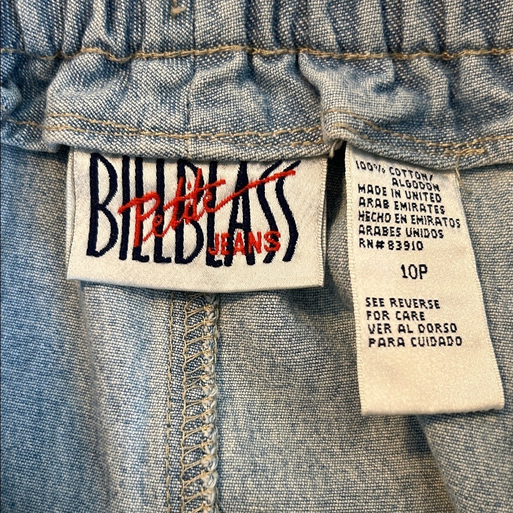 Vintage Bill Blass Denim Midi Skirt Button Front High Waist 10P - Picture 3 of 8